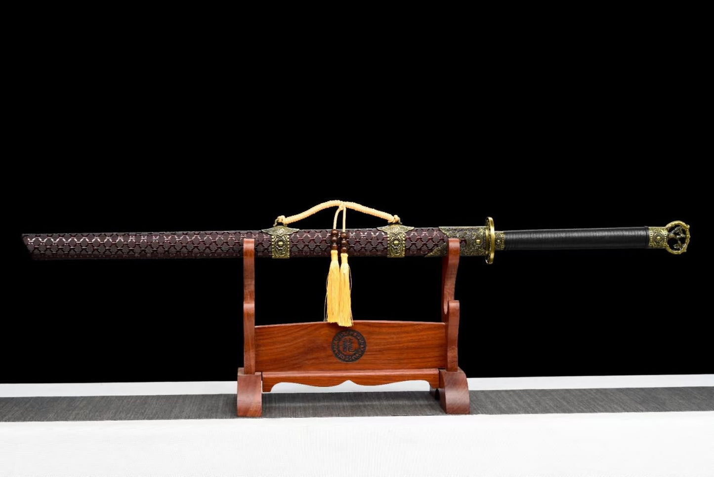 Chinese Tang Hengdao Sword-Forged Spring Steel Blade, Rosewood Scabbard