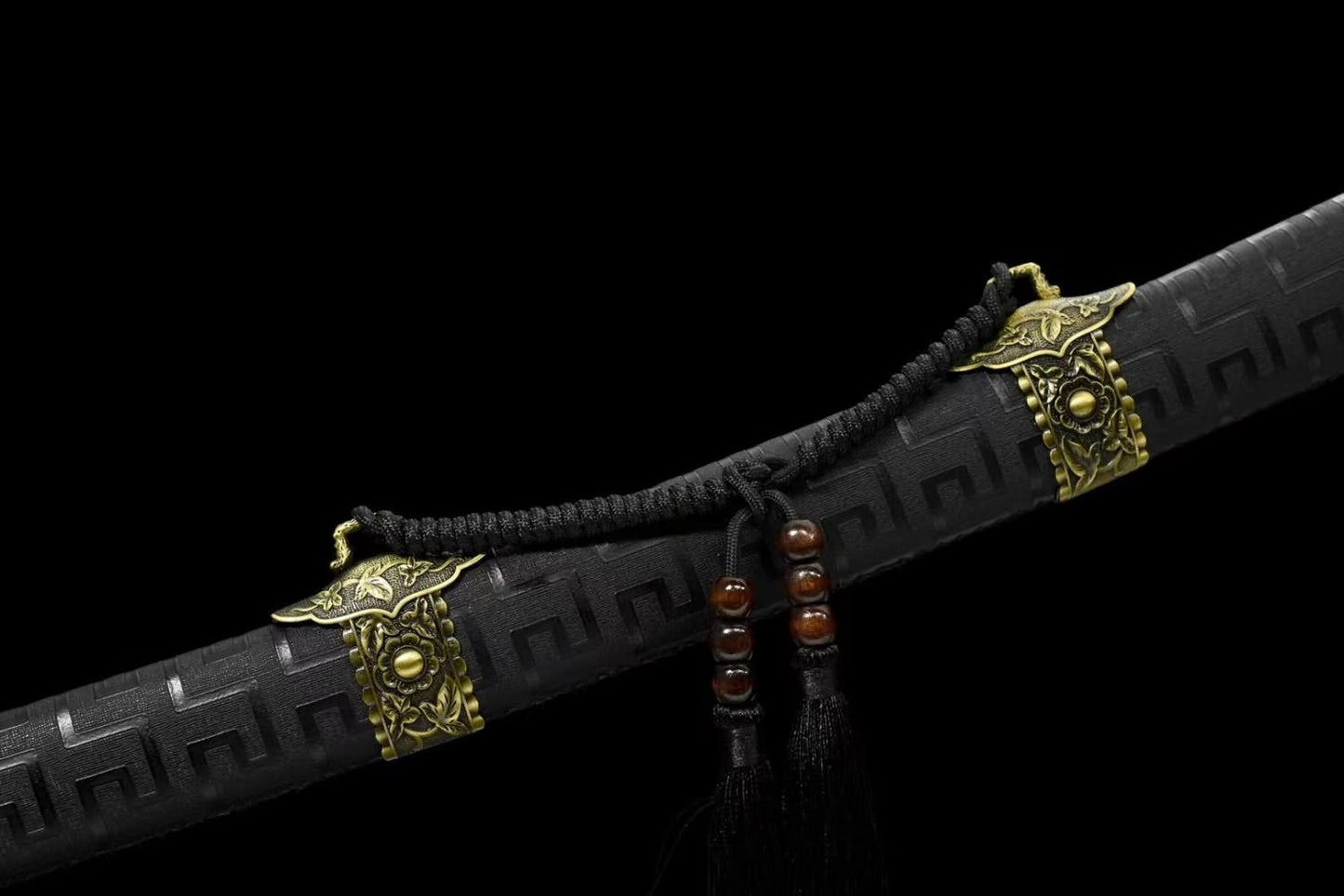 Yan ling dao with Forged High Carbon Steel Blade-PU Wood Scabbard and Alloy Fittings