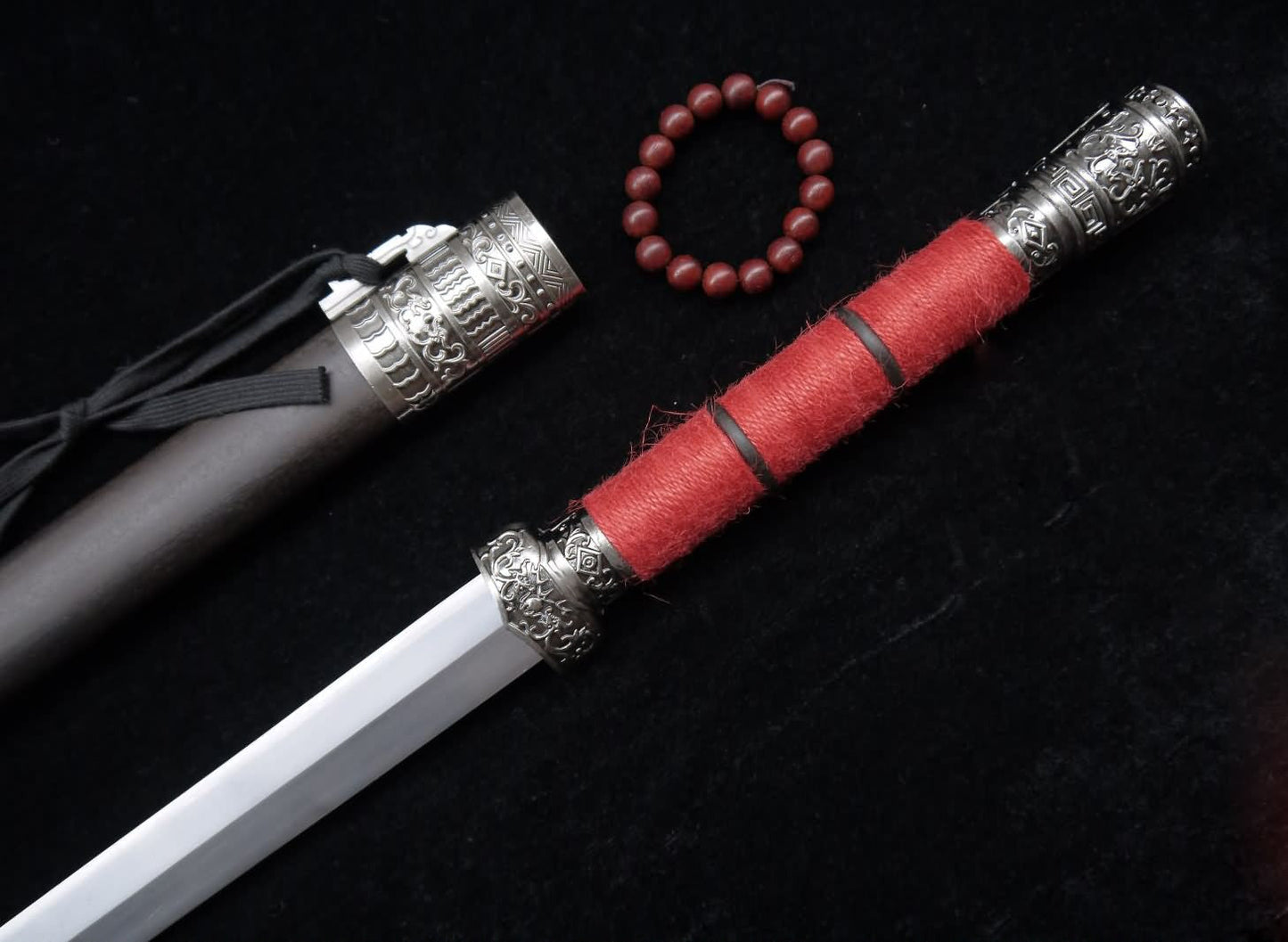 Traditional swords(High Manganese Steel blade,Black wood scabbard)Length 39"