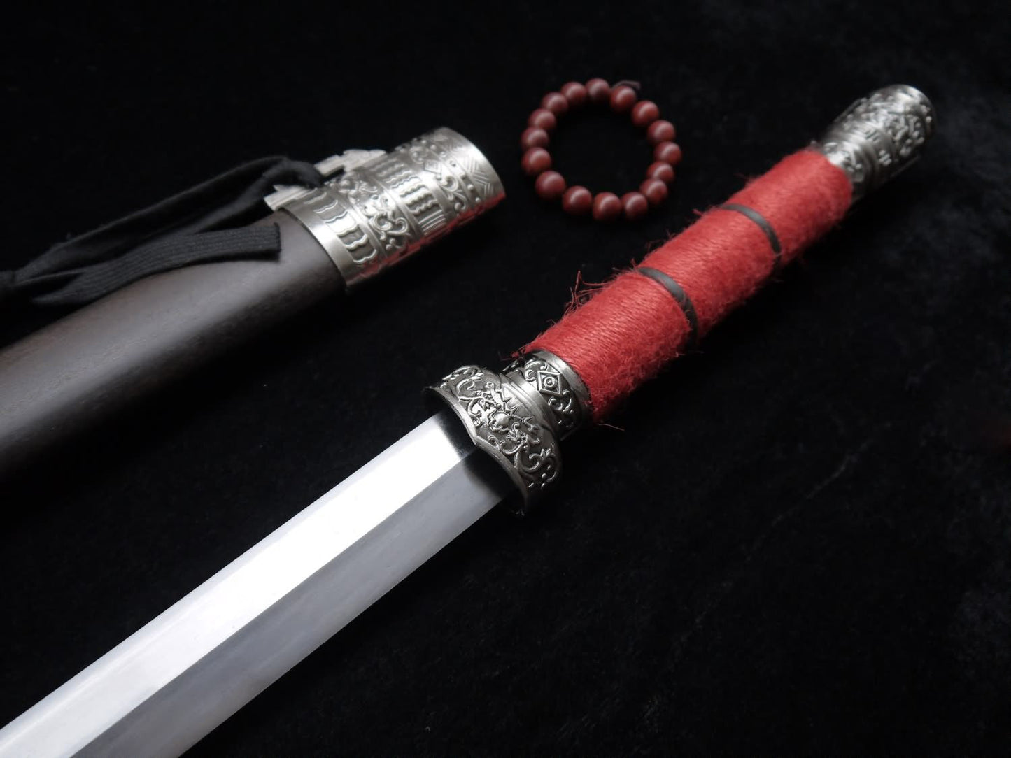 Traditional swords(High Manganese Steel blade,Black wood scabbard)Length 39"