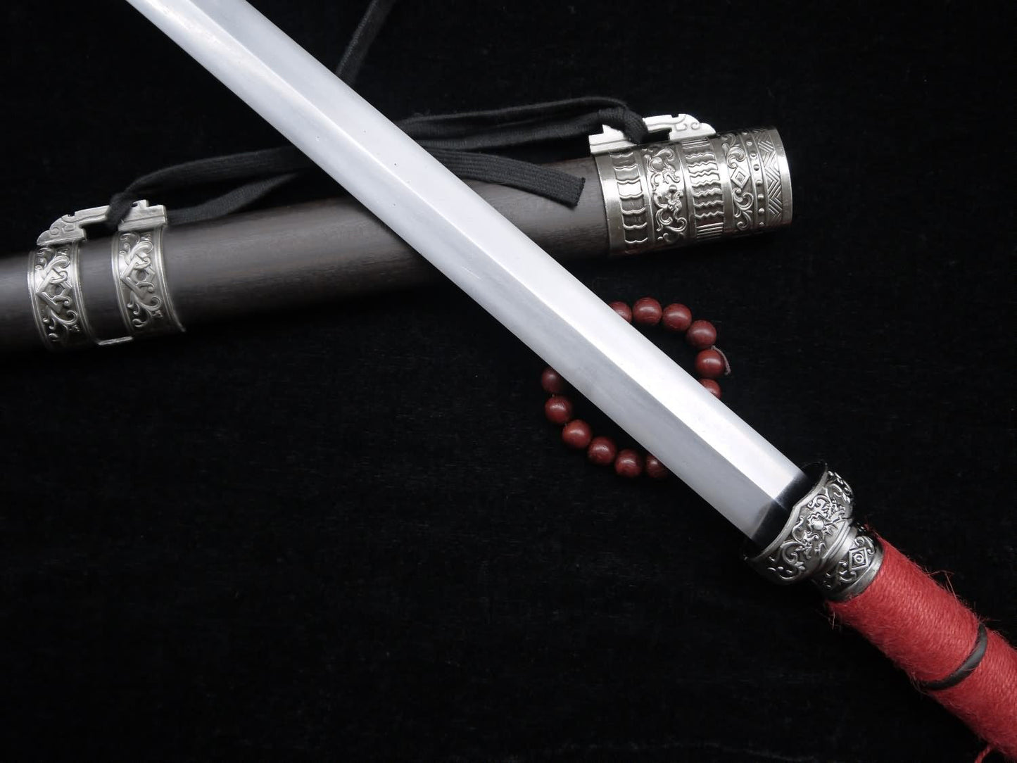 Traditional swords(High Manganese Steel blade,Black wood scabbard)Length 39"