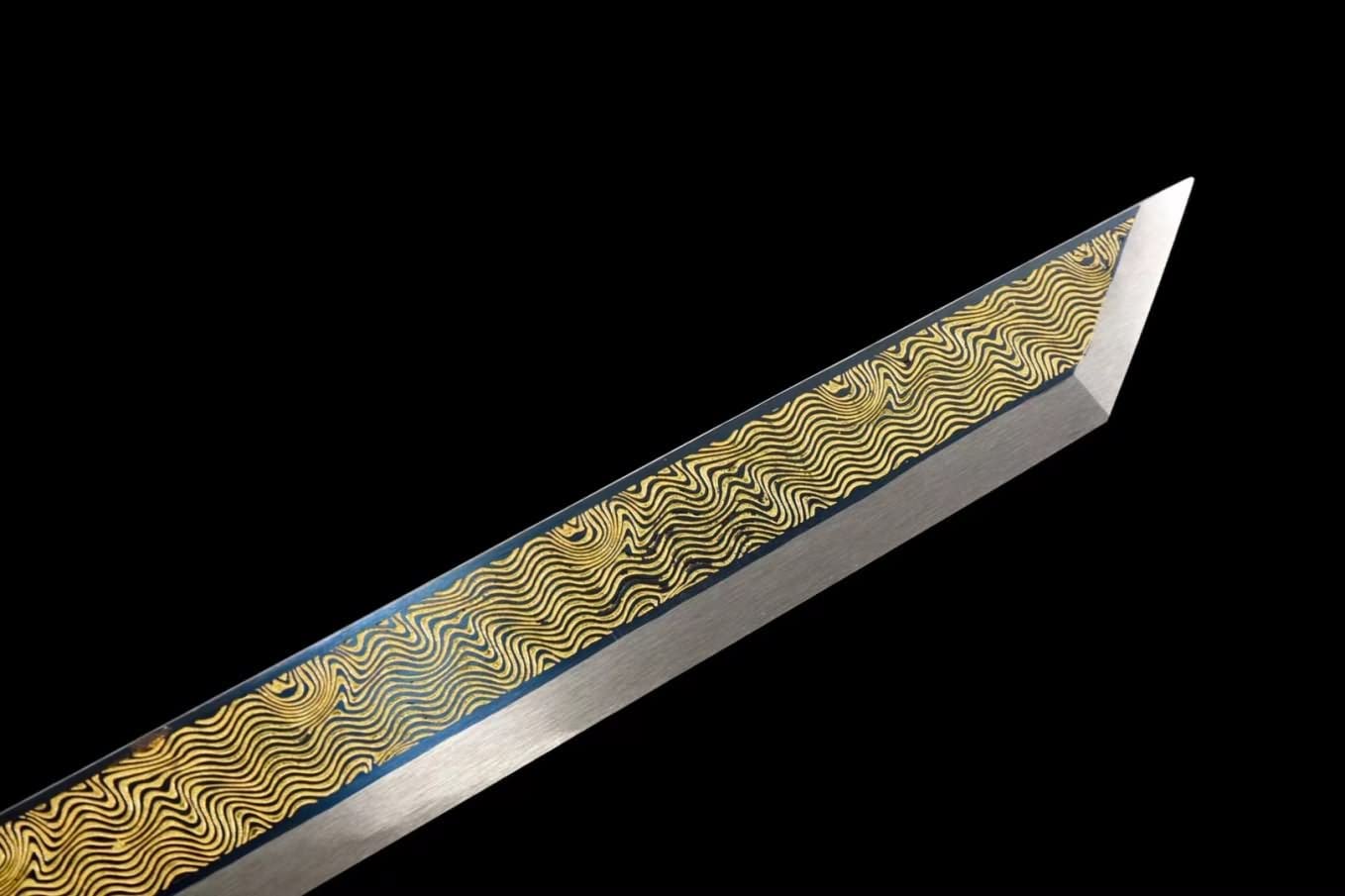 Golden Dragon Tang jian,Battle Ready,Hand Forged Etched Blades