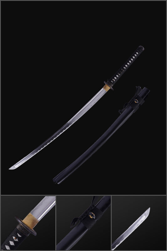 Hand Forged Japanese Samurai Katana Sword 1045 Steel Blade Oil Quenching Alloy Tsuba