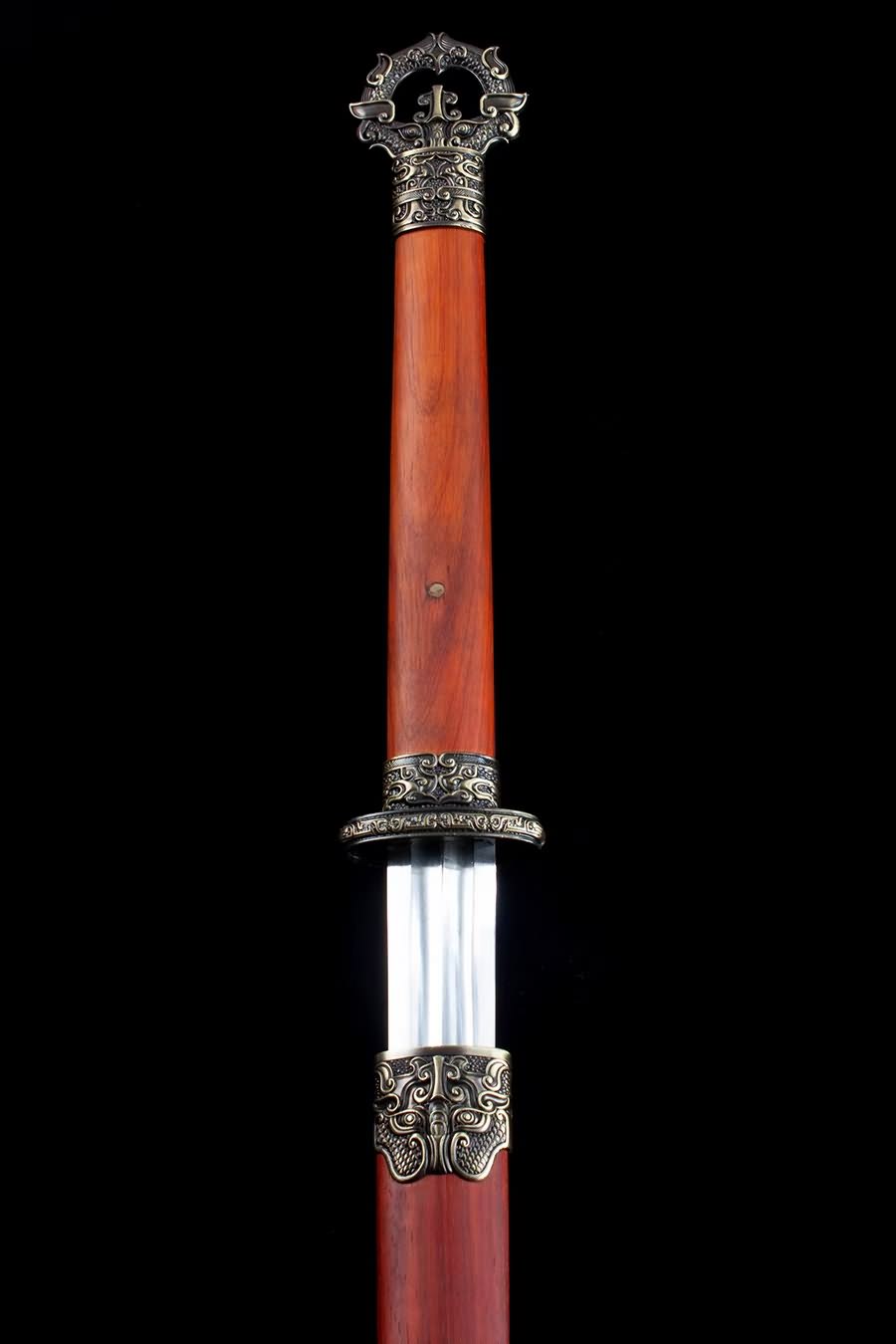 Tang jian,Battle Ready,Forged High Manganese Steel Blades,Redwood Scabbard