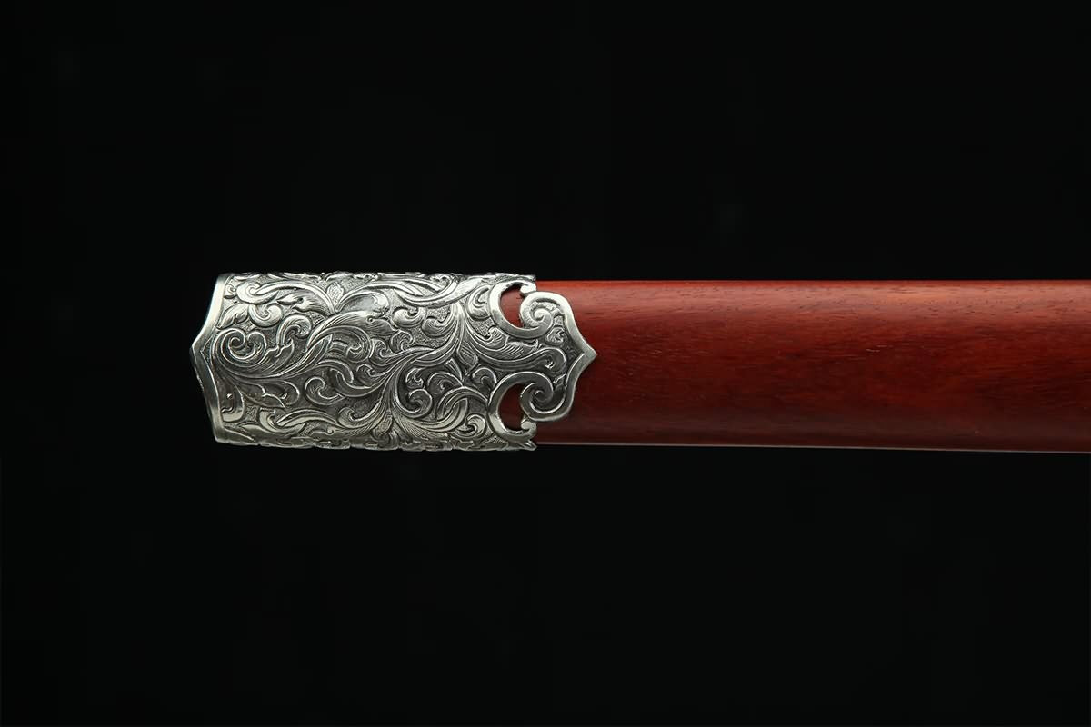 Tang Jian - Damascus Pattern Steel, Redwood Scabbard - Martial Arts Sword