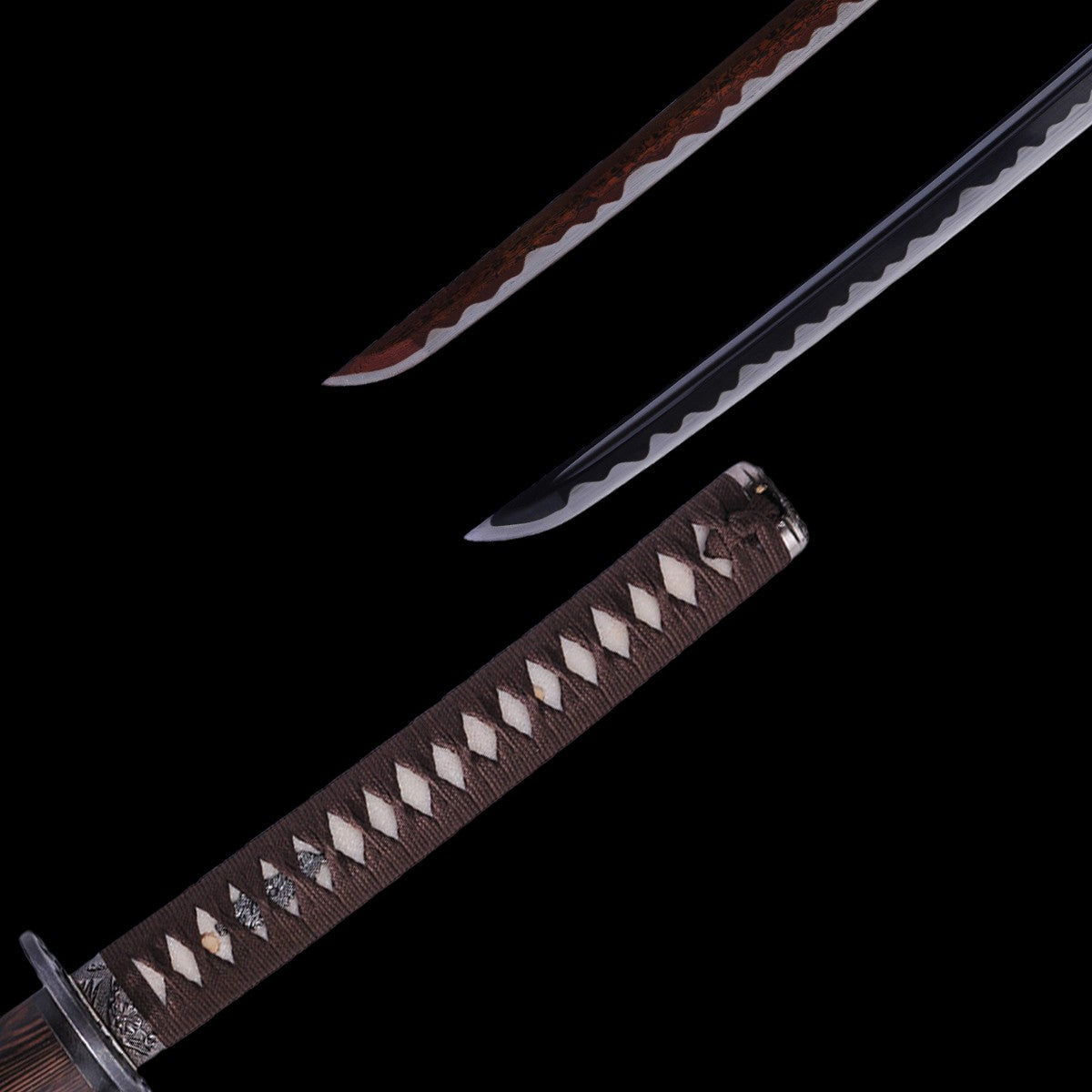 Hand Forged Daisho Japanese Katana Sword 2 Piece Set 1095 High Carbon Steel+Folded Steel