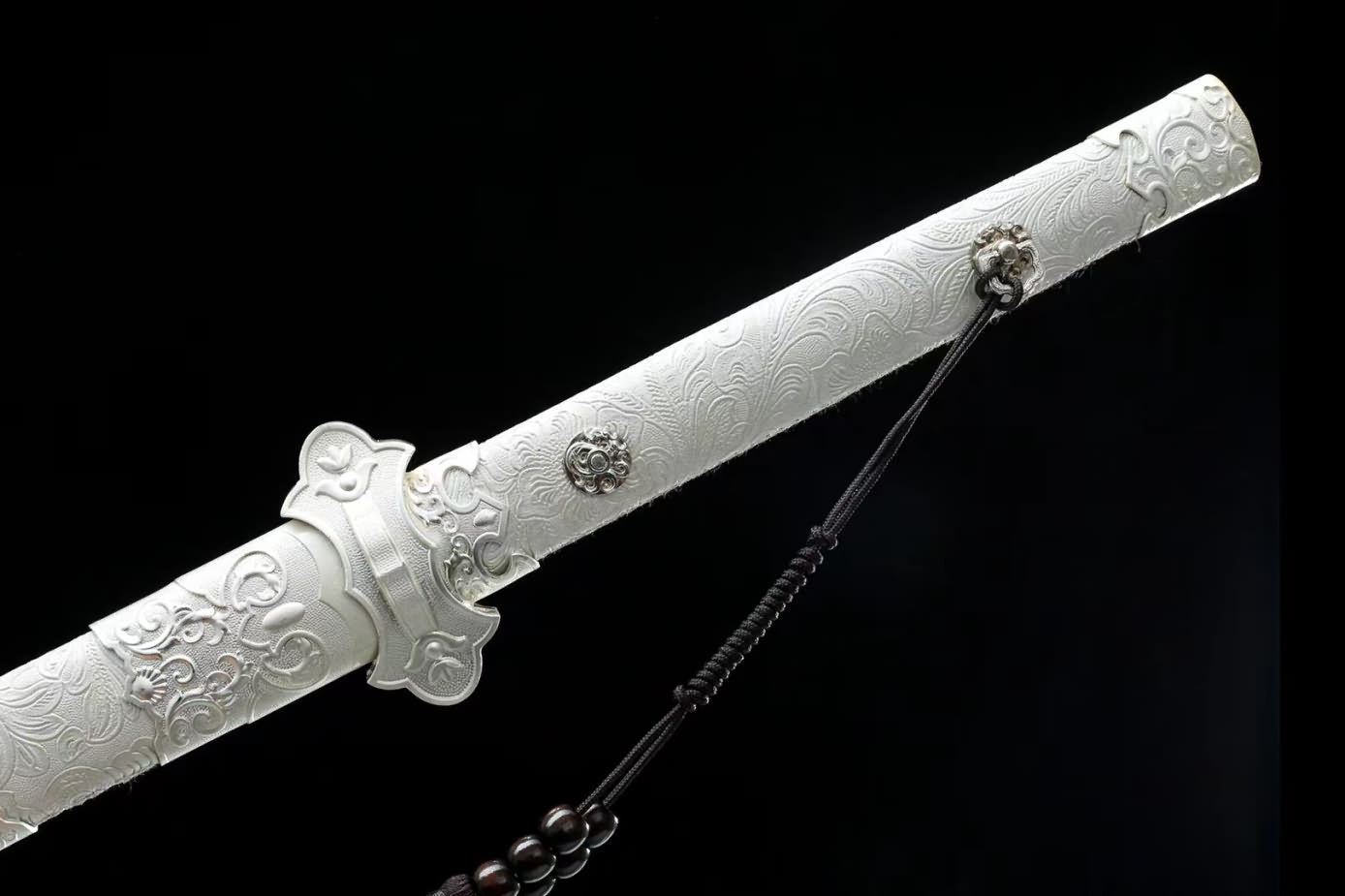 Tang jian Swords Real Damascus Steel Blade,Alloy Fittings,Silver Appearance