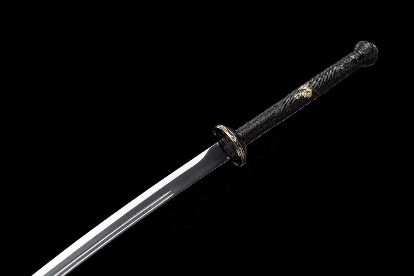 Qing Dao Sword–Traditional Longquan Craftsmanship,High carbon Steel Blade,Blackwood Scabbard