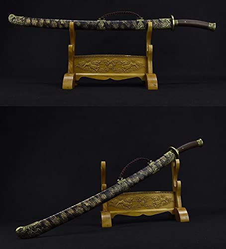 Qing dao swords,High carbon steel blade,Skin scabbard,Alloy fittings