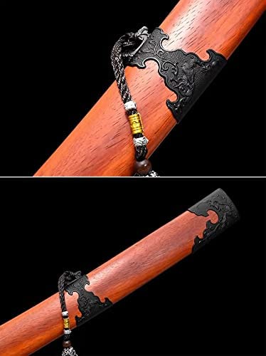 Dao sword,Forged high Carbon Steel Etch Blade,Redwood Scabbard