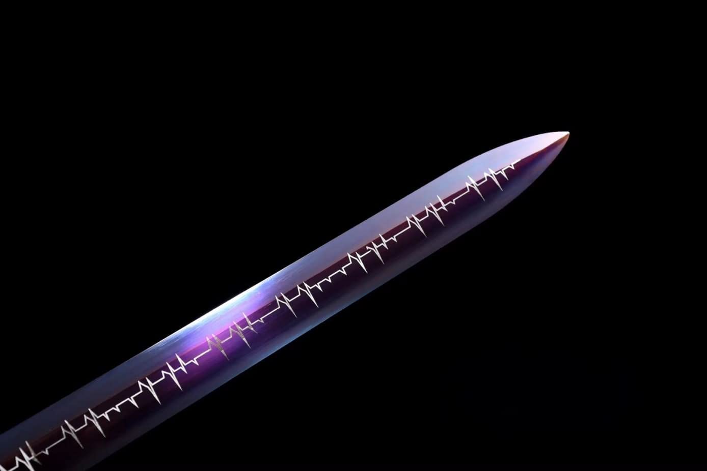 Shura Knife jian,Forged High Carbon Steel Purple Blades,Alloy Fittings