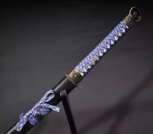 Samurai Sword-Medium carbon steel-Wood scabbard-Alloy fitting-Full tang