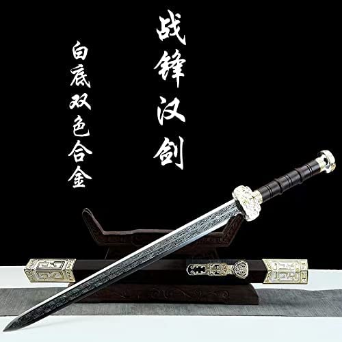 Ruyi jian Sword Real,Forged High Carbon Steel Etch Blade,Alloy Fittings