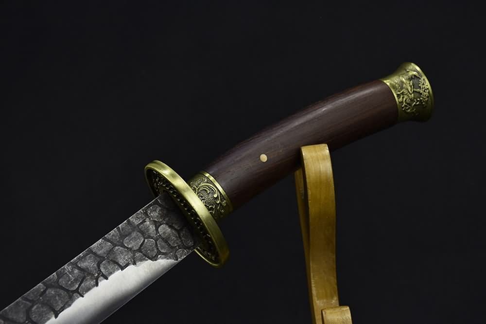 Qing dao swords,High carbon steel blade,Skin scabbard,Alloy fittings