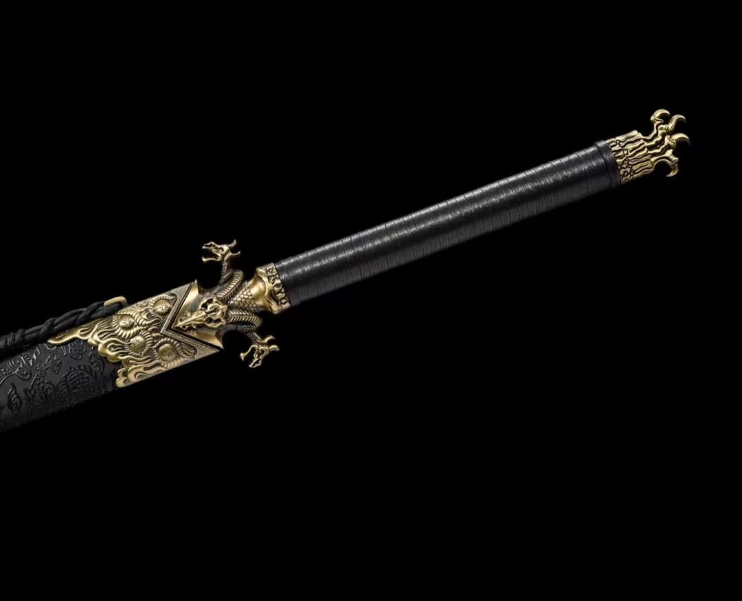 Dragon dao Sword Real,High Carbon Steel Black Blade,Alloy Fittings