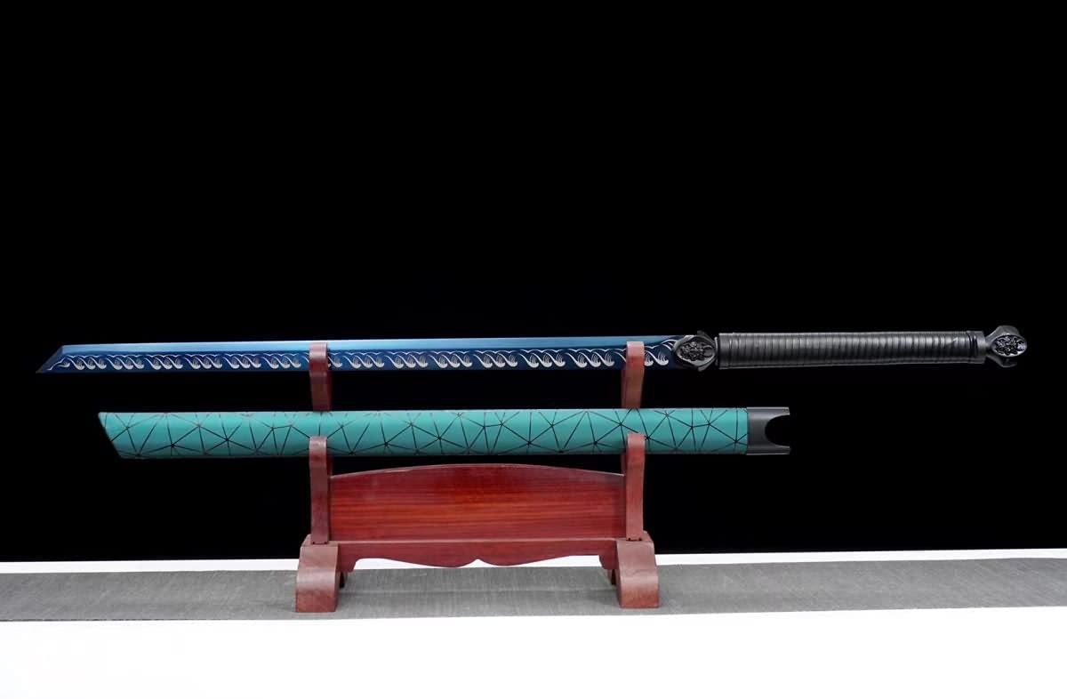 Tang Sword Real(High carbon Steel Blue Blade,Alloy Fittings) Full Tang