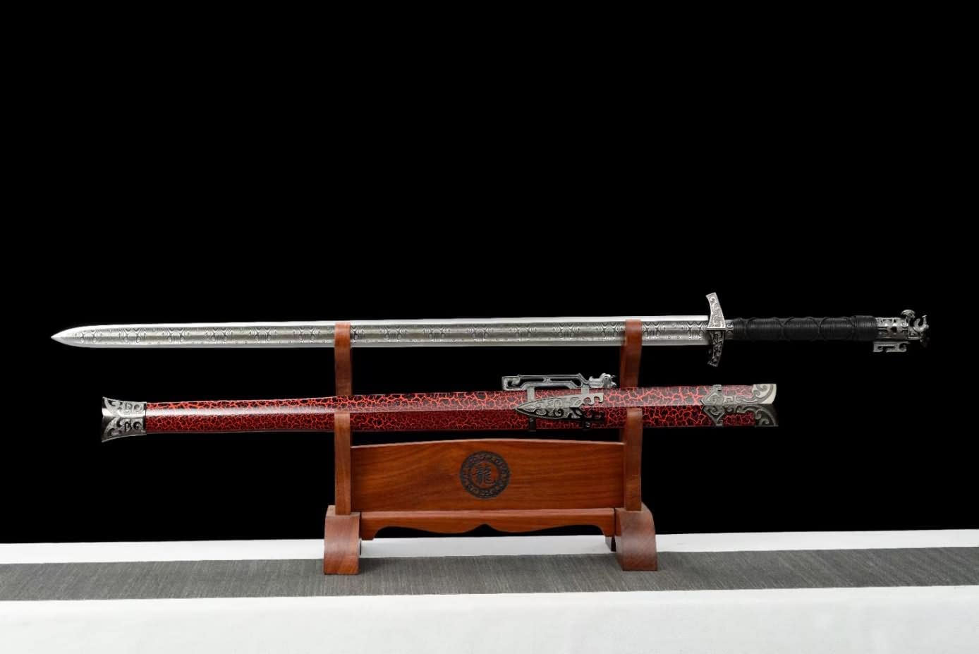 Great Han jian,High caorbon Steel Blade,Solid Wood+Paint Scabbard