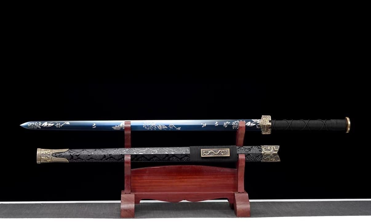 Han jian,Forged High carbon Steel Blue Blade,Heat Tempered