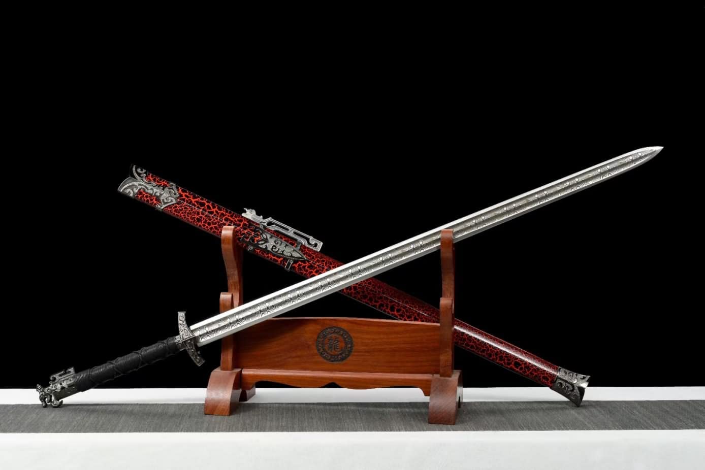 Great Han jian,High caorbon Steel Blade,Solid Wood+Paint Scabbard