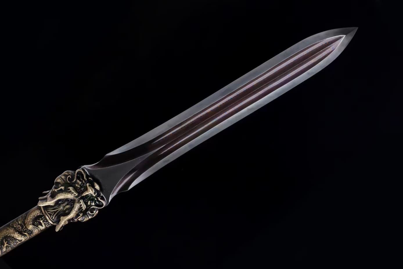 Dragon Spear,Forged Damascus Steel Spearhead,Rosewood Rod