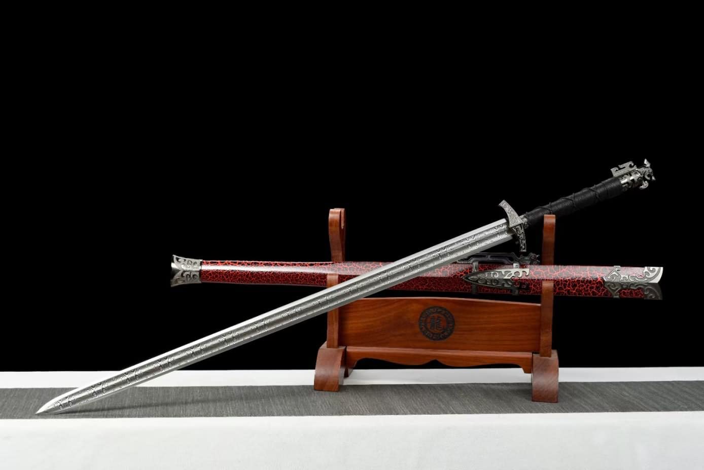 Great Han jian,High caorbon Steel Blade,Solid Wood+Paint Scabbard