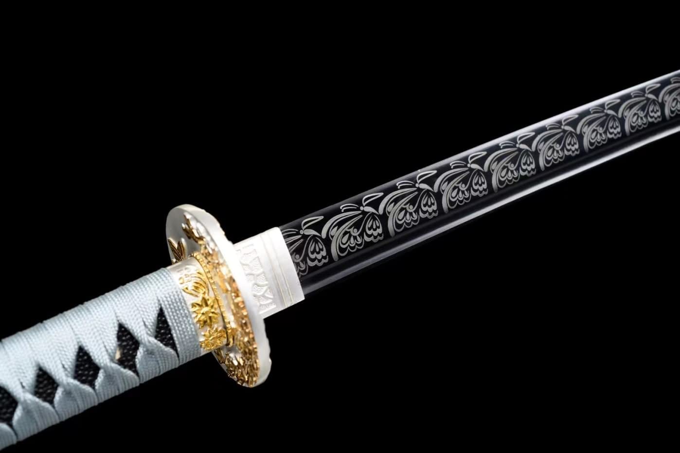 Samurai Swords Real Forged High Carbon Steel Etched Blade