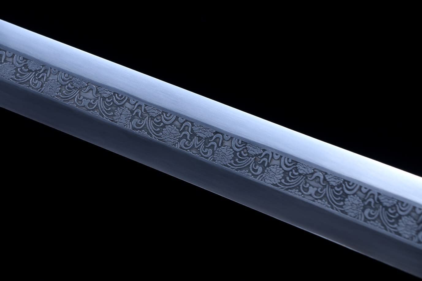 Han jian,Kung fu,High Carbon Steel Etched Blade,Redwood Scabbard