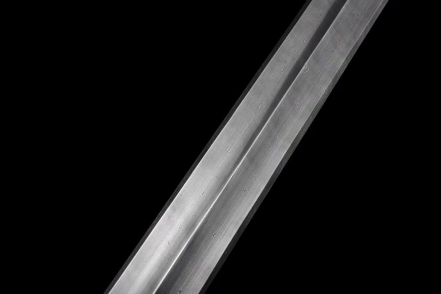 Yongle jian Sword,Hand Forged Damascus Blade,Ebony,Alloy Fittings