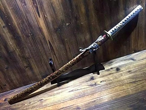 Katana/T10 high carbon steel blade/Wood scabbard/Brass fittings