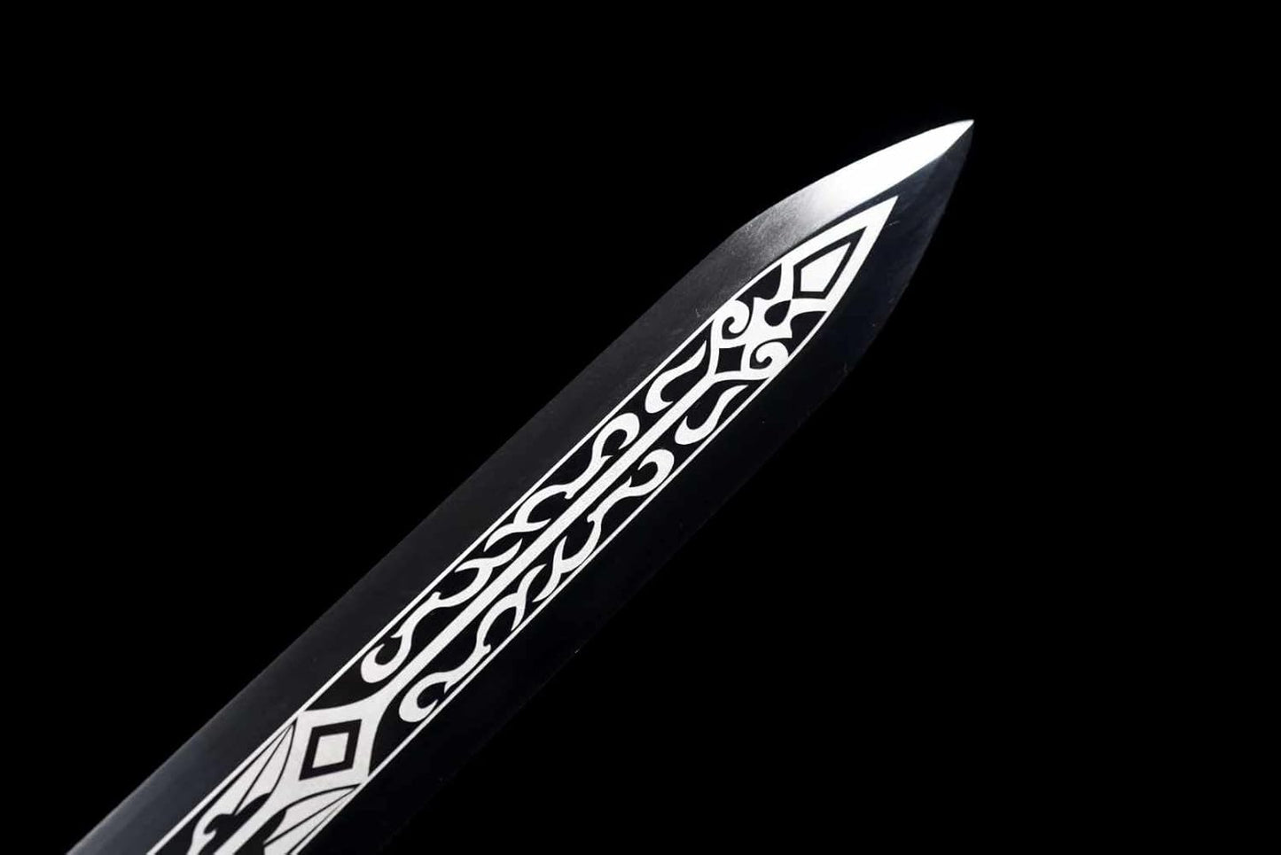 Flying Dragon War Sword | High Carbon Steel | Black Scabbard with Flying Dragon Motif