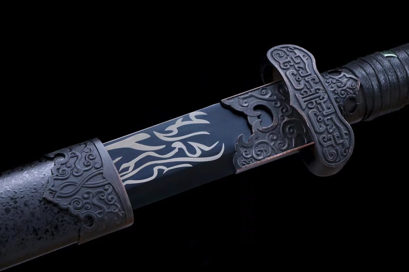 Black Gold Swords Real Forged High Carbon Steel Black Blades,Alloy Fittings