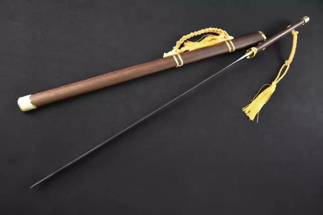 Tang dao/High manganese steel/Rosewood scabbard/Alloy fitted/Length 40"