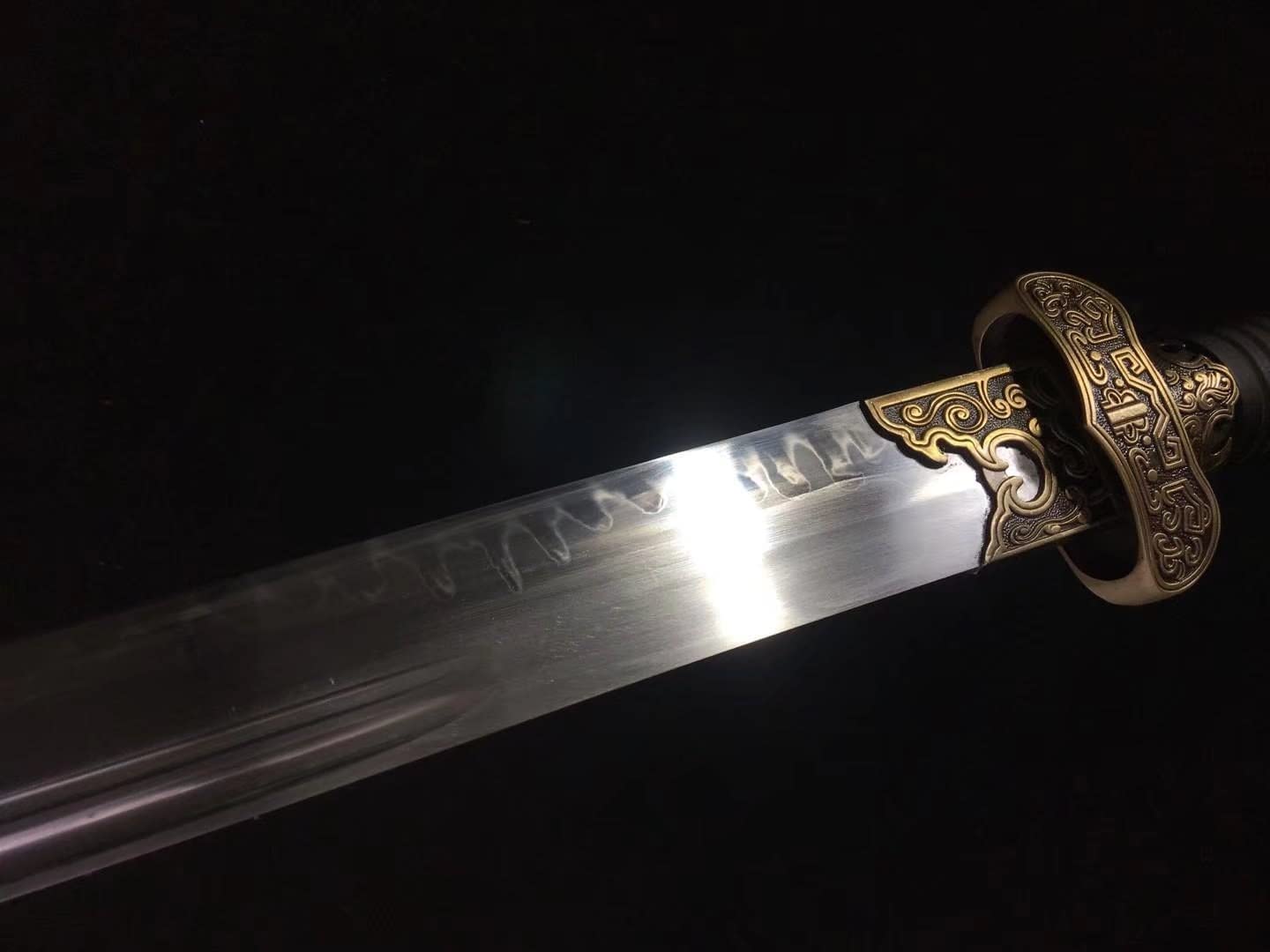 Broadsword,Black Gold dao,Forged Burn Blade,Brass Fittings