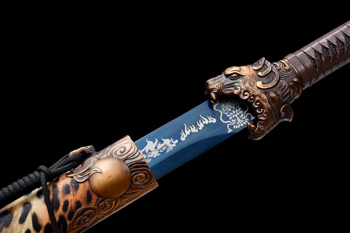 Tiger Broadsword,Forged High Carbon Steel Blue Blade