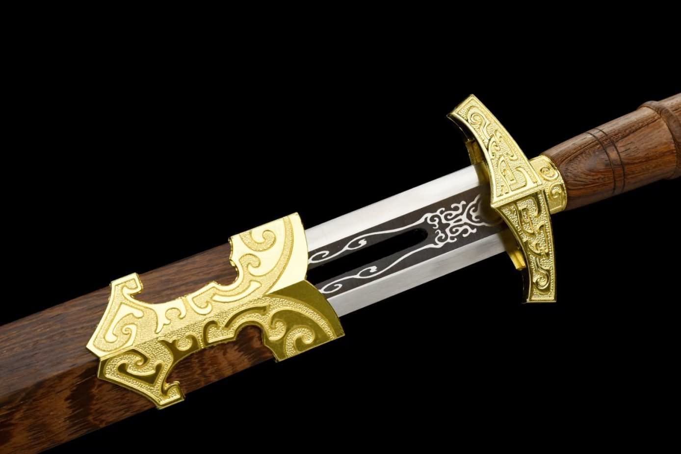 Great Han jian,Stainless Steel Hollow Blade,Alloy Fittings,Rosewood Scabbard