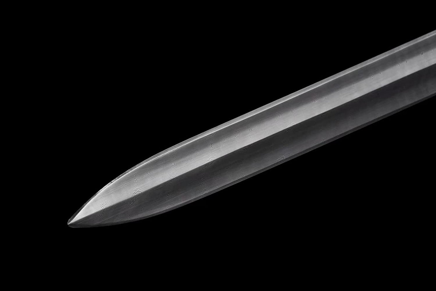 Yongle jian Sword,Hand Forged Damascus Blade,Ebony,Alloy Fittings