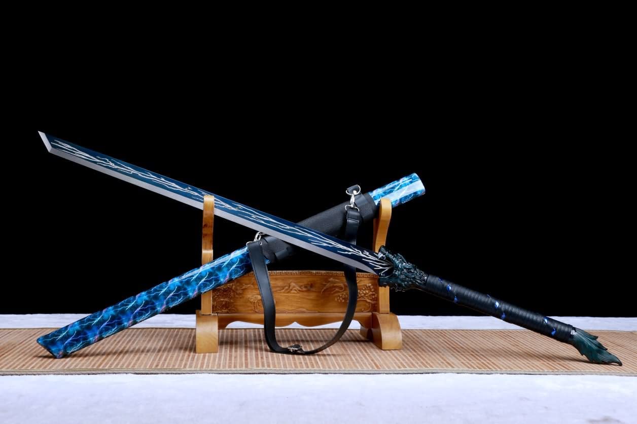 Wolf Swords,Blue Sword,Forged High Carbon Steel Blade,Battle Ready