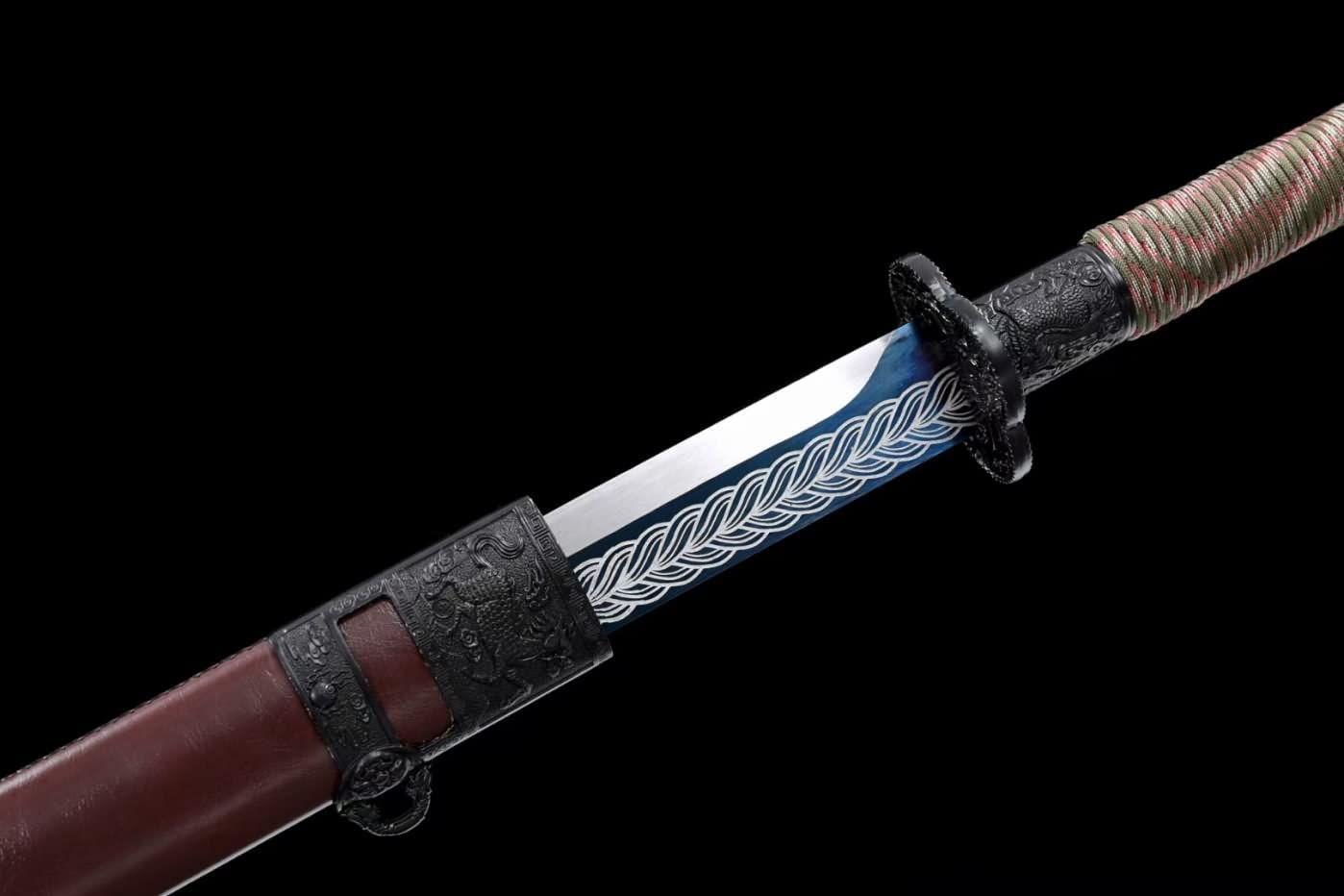 Broadsword Real,High Carbon Steel Blade,Alloy Fittings,Solid Wood Scabbard