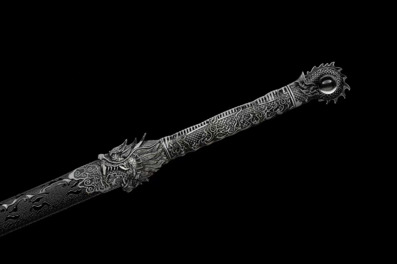 Dragon Tang dao Tactical Swords High Hardness Blade,Alloy Fittings,Pu Scabbard