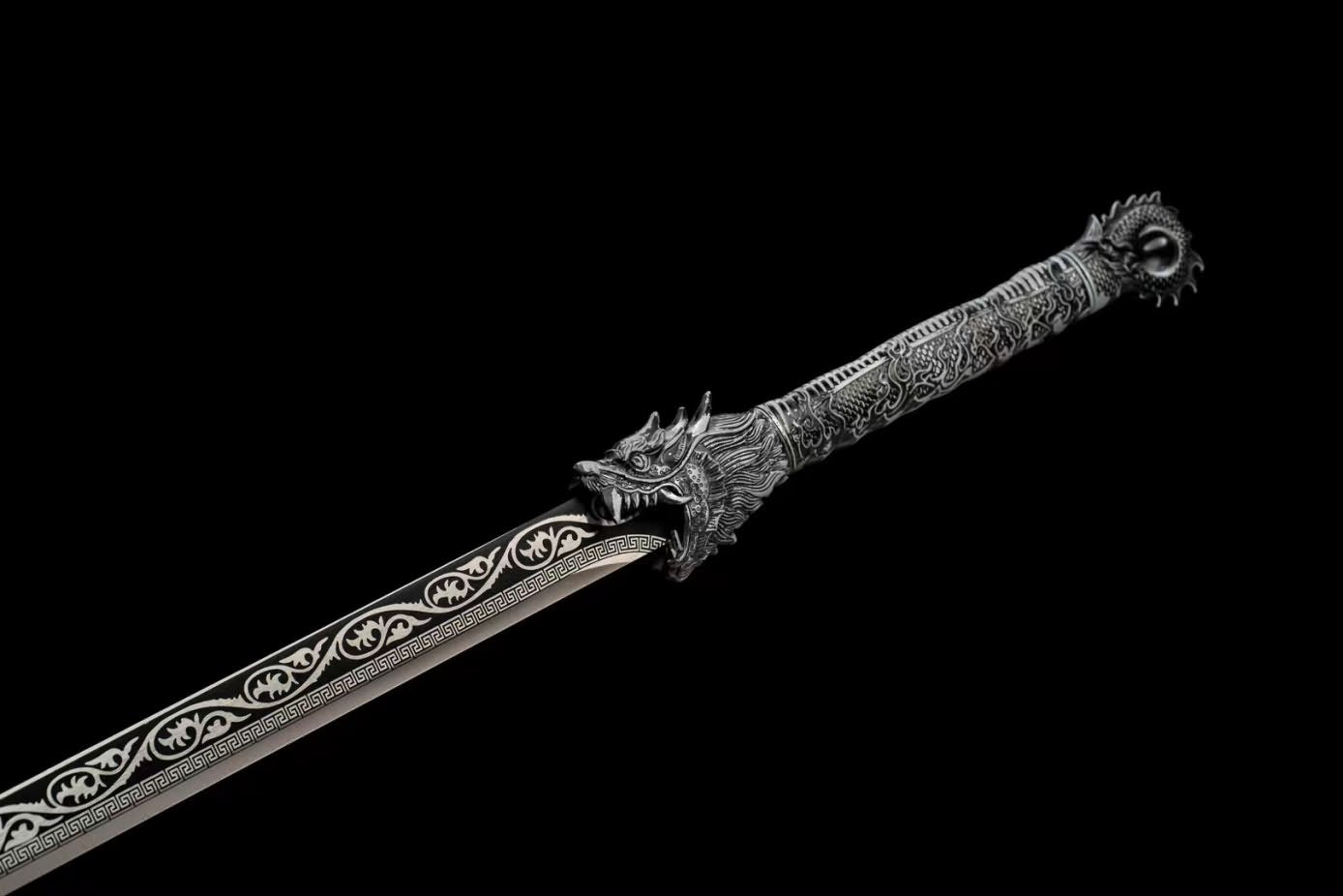 Dragon Tang dao Tactical Swords High Hardness Blade,Alloy Fittings,Pu Scabbard