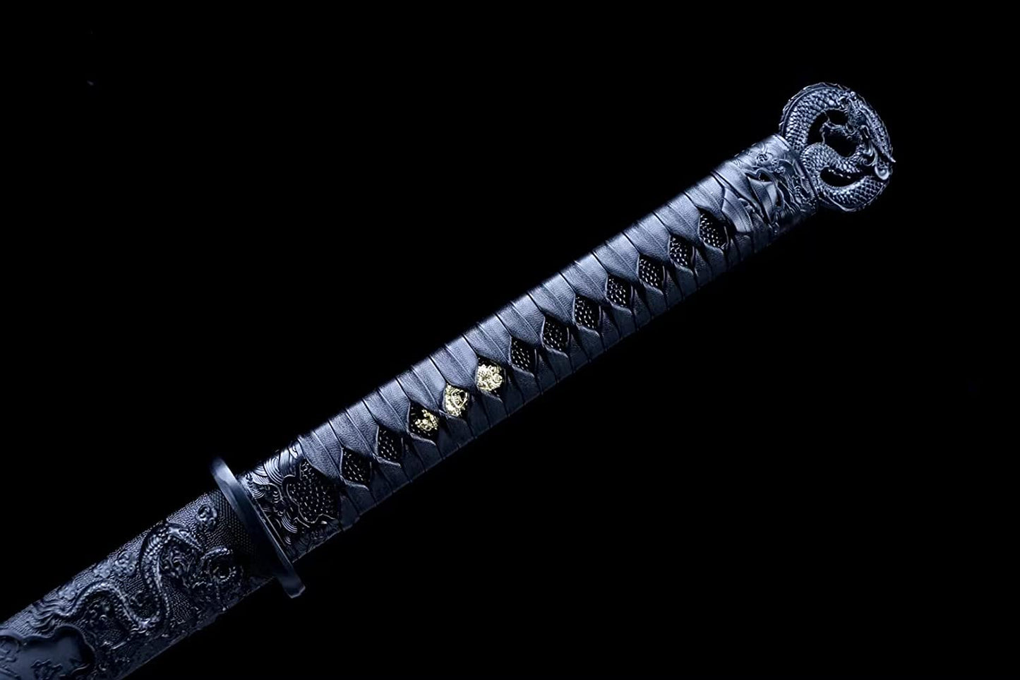 Traditional Tang dao swords,Forged Damascus Steel Blade,Alloy Fittings