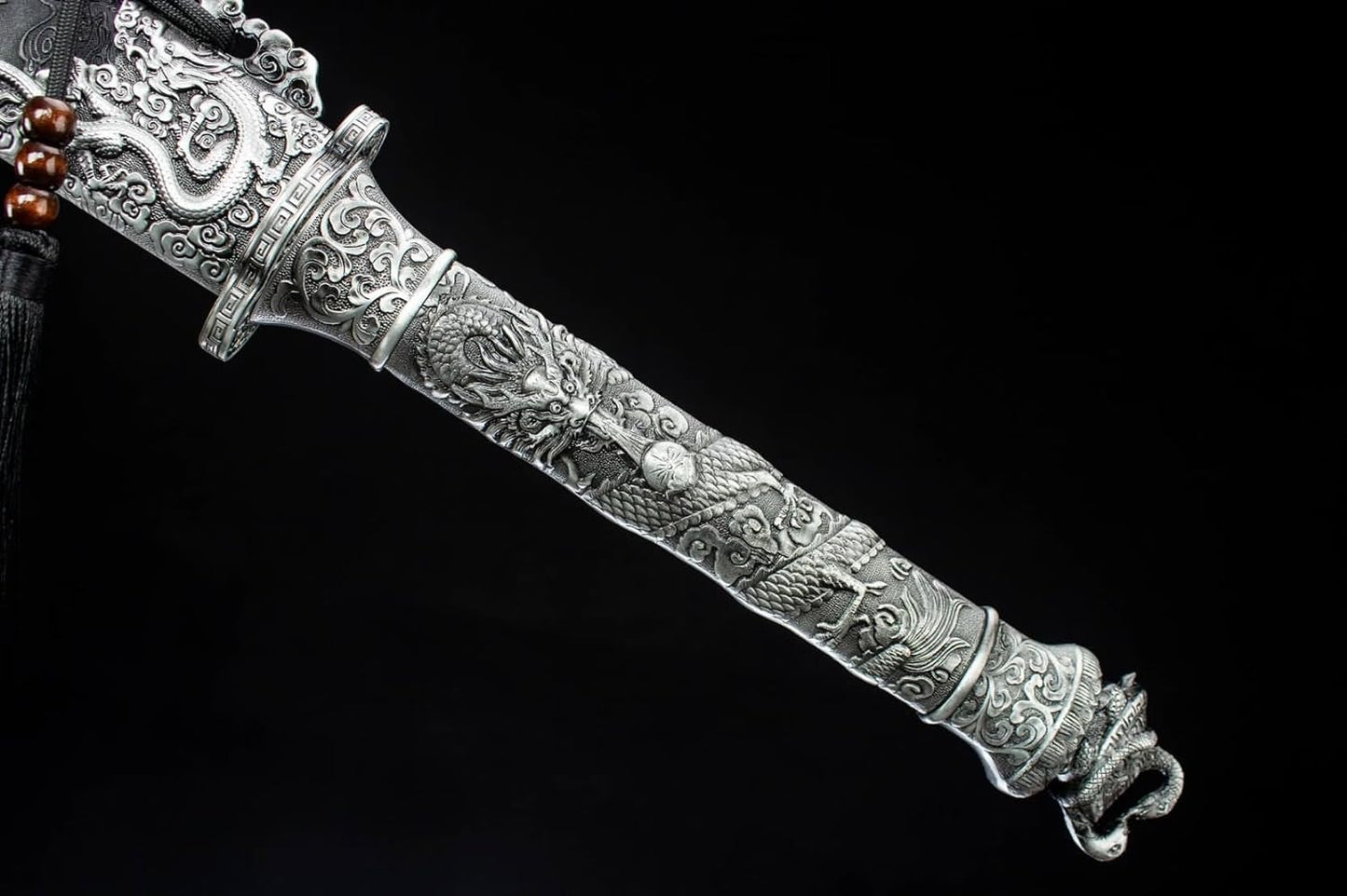 Authentic Tang Dao Sword-Hand-Forged High Carbon Steel Blade,Chinese Dragon Etched Design