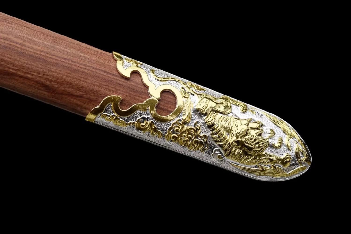 Zodiac Sword,Damascus Steel Blades,Rosewood Scabbard,Alloy Fittings