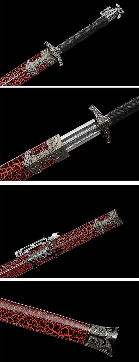 Great Han jian,High caorbon Steel Blade,Solid Wood+Paint Scabbard