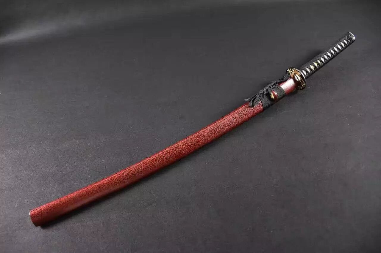 Samurai sword/Katana uchigatana/High manganese steel red blade/Wood scabbard/Full tang/Length 39"