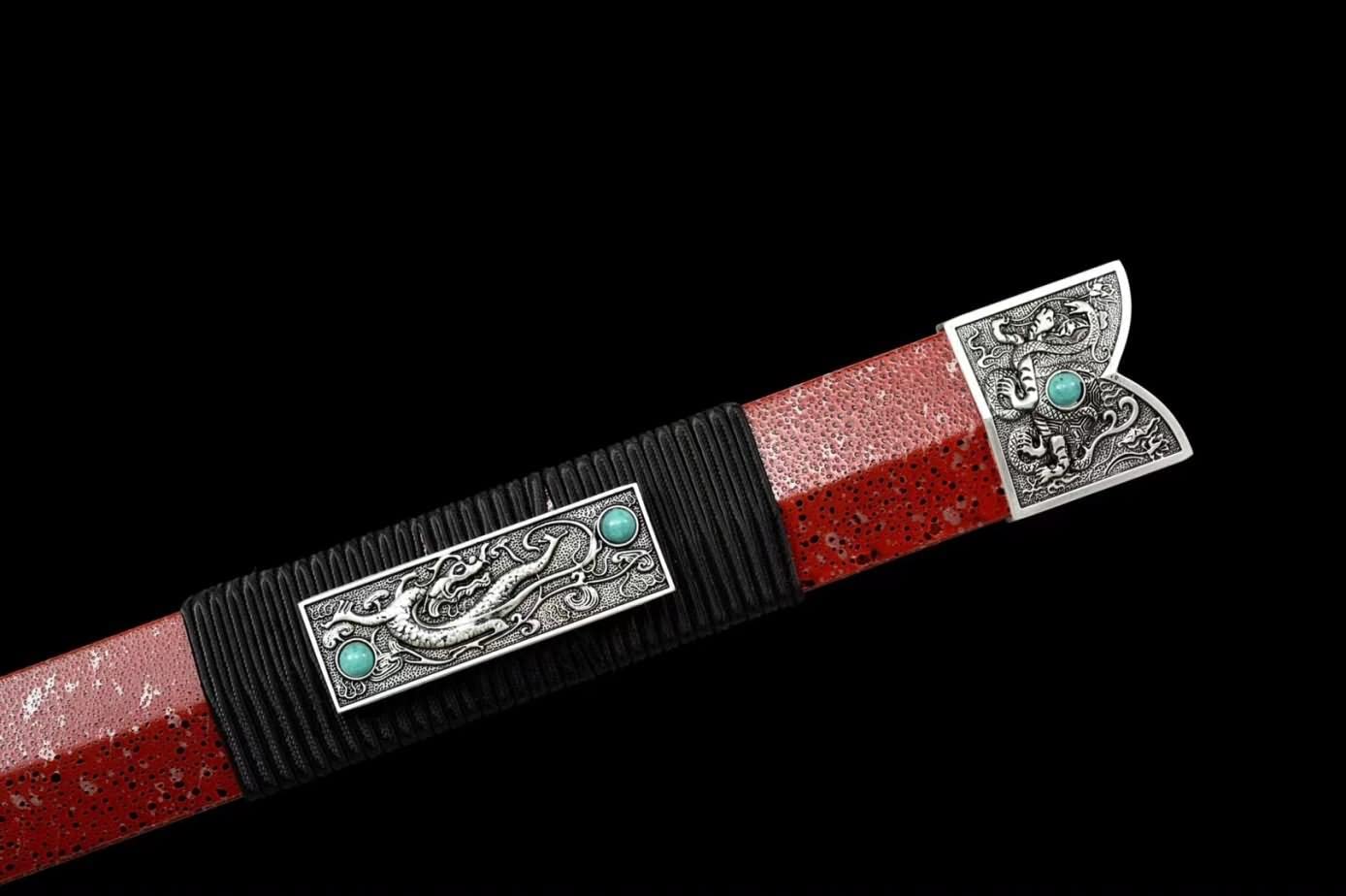 Han jian,High Carbon Steel Hollow Blade,Solid Wood Scabbard,Alloy Scabbard