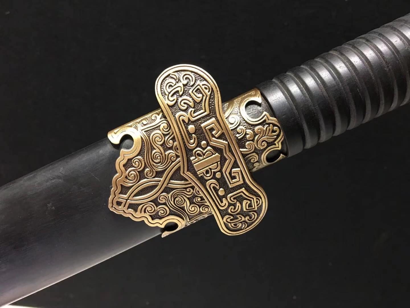 Broadsword,Black Gold dao,Forged Burn Blade,Brass Fittings