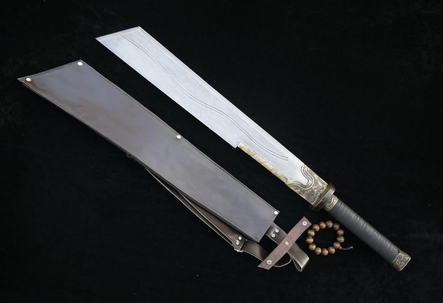 Anti-Japanese sword/Damascus Steel blade/Brass handle&handmade art