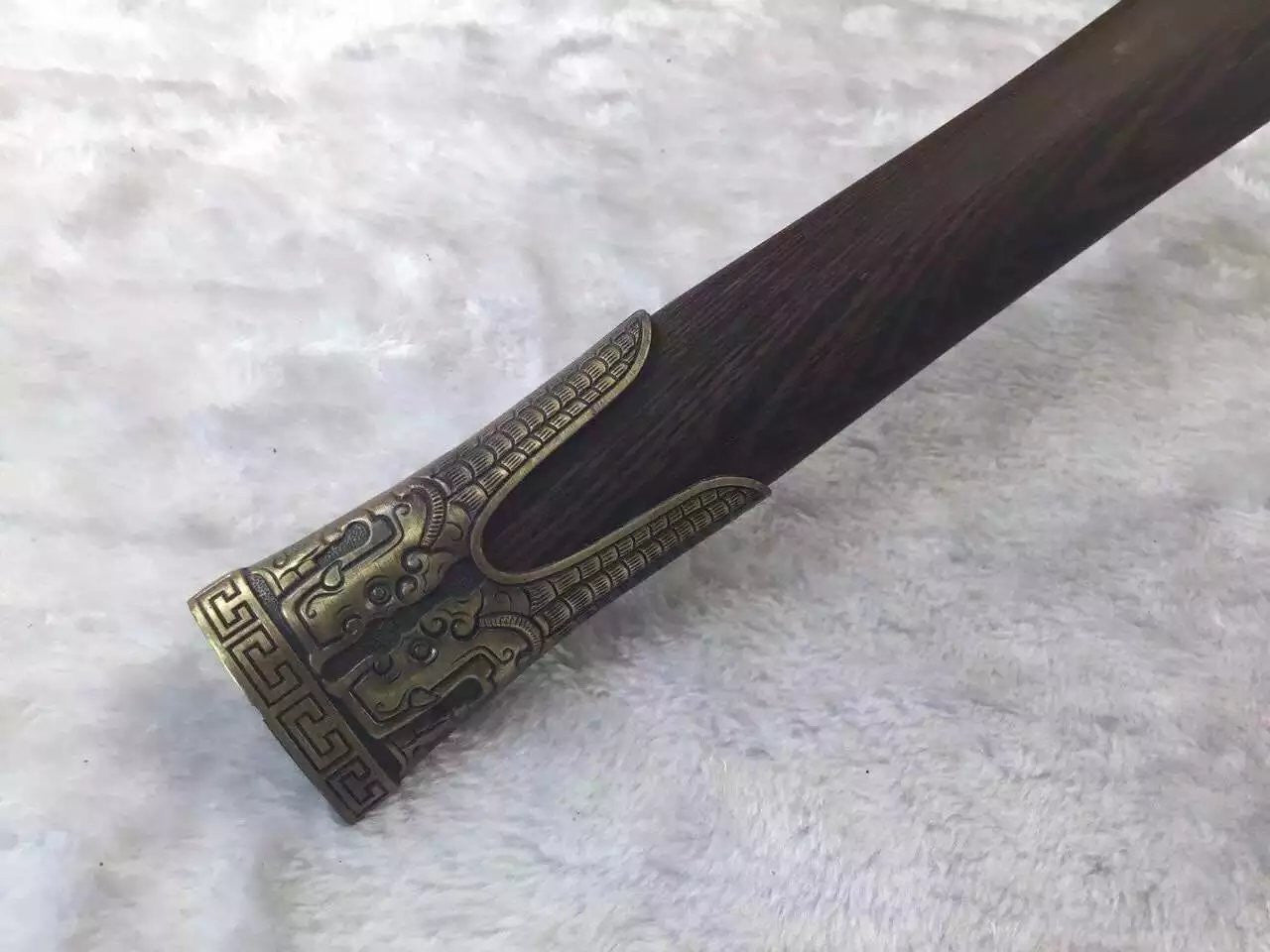 Han jian,High carbon steel Etching flame grain blade,Rosewood scabbard