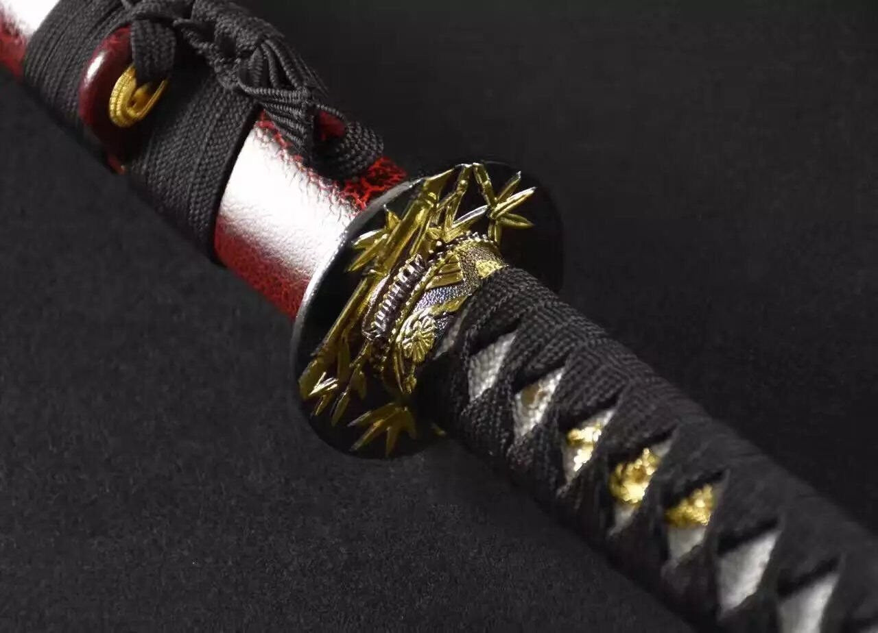 Samurai sword/Katana uchigatana/High manganese steel red blade/Wood scabbard/Full tang/Length 39"